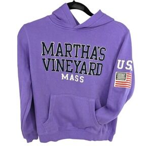 Soft as Grape Womens Martha's Vineyard Purple Hoodie Sweatshirt Size Medium USA